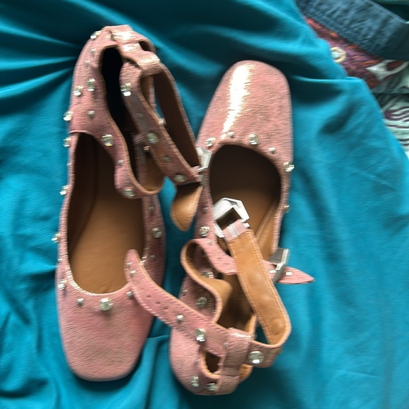 Free People Mystic Diamante Flats Pink Size 7 NEW - Picture 8 of 10